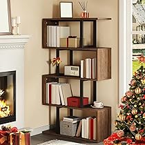 billboard book shelf 　ミッドグレー Amazon.com: Seventable Bookshelf 6 Tier with 4 Hooks, 67